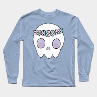 Kawaii Flower Crown Skull Long Sleeve T-Shirt